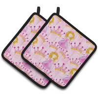 "Caroline's Treasures Watercolor Princess and Crown Decorated Pot Holder, 7.5"" x 7.5"", Multicolor"