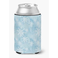 "Caroline's Treasures Watercolor Snowflake on Light Blue Decorative Can Hugger, Multicolor"