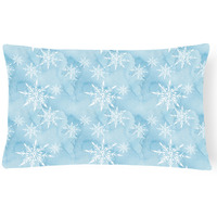 "Caroline's Treasures BB7552PW1216 Watercolor Snowflake on Light Blue Outdoor Canvas Pillow, Multicolor"