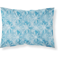 "Caroline's Treasures Watercolor Snowflake on Blue Printed, Polyester, 250 Thread count, Envelope closure Pillowcase, Standard, Multicolor"