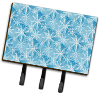"Caroline's Treasures Watercolor Snowflake on Blue Wall Hook, Triple, Multicolor"