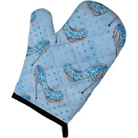 "Caroline's Treasures Watercolor Cinderella Shoe in Blue Decorated Oven Mitt, 12"" x 8.5"", Multicolor"