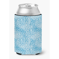 "Caroline's Treasures Watercolor Geometric Cirlce on Blue Decorative Can Hugger, Multicolor"