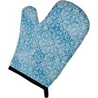 "Caroline's Treasures Watercolor Geometric Circle on Blue Decorated Oven Mitt, 12"" x 8.5"", Multicolor"