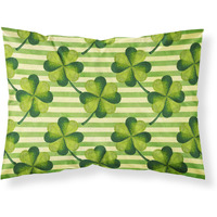 "Caroline's Treasures Watercolor Shamrock Stripes Pillowcase, Standard, Multicolor"