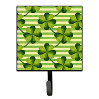 "Caroline's Treasures Watercolor Shamrock Stripes Wall Hook, Small, Multicolor"