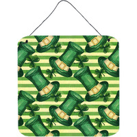 "Caroline's Treasures Watercolor St Patrick's Day Leprechaun Hat Metal Print, 6"" H x 6"" W, Multicolor"