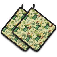 "Caroline's Treasures Watercolor St Patrick's Day Party Decorated Pot Holder, 7.5"" x 7.5"", Multicolor"