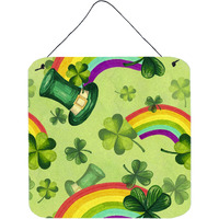 "Caroline's Treasures Watercolor St Patrick's Day Lucky Leprechaun Metal Print, 6"" H x 6"" W, Multicolor"