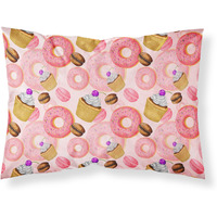 "Caroline's Treasures Watercolor Sweet Pastries Printed, Polyester, 250 Thread count, Envelope closure Pillowcase, Standard, Multicolor"