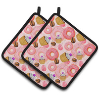 "Caroline's Treasures Watercolor Sweet Pastries Decorated Pot Holder, 7.5"" x 7.5"", Multicolor"
