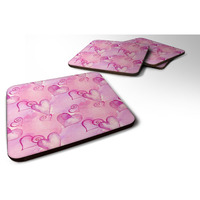 "Caroline's Treasures Watercolor Hot Pink Hearts Decorative coasters, 3.5, Multicolor"