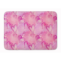 "Caroline's Treasures Watercolor Hot Pink Hearts Floor Mat, 19"" H x 27"" W, Multicolor"