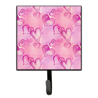 "Caroline's Treasures Watercolor Hot Pink Hearts Wall Hook, Small, Multicolor"