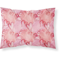 "Caroline's Treasures Watercolor Red Hearts Pillowcase, Standard, Multicolor"