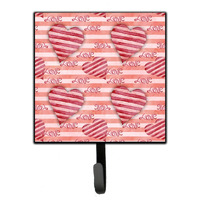 "Caroline's Treasures Watercolor Red Striped Hearts Wall Hook, Small, Multicolor"