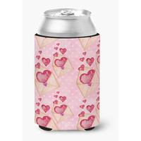"Caroline's Treasures Watercolor Pink Love Letter Decorative Can Hugger, Multicolor"