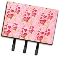 "Caroline's Treasures Watercolor Pink Love Letter Wall Hook, Triple, Multicolor"