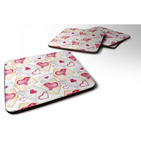 "Caroline's Treasures Watercolor Love Letters Decorative coasters, 3.5, Multicolor"