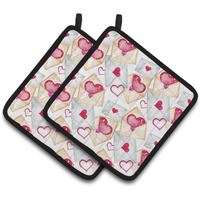 "Caroline's Treasures Watercolor Love Letters Decorated Pot Holder, 7.5"" x 7.5"", Multicolor"