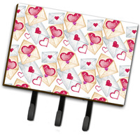 "Caroline's Treasures Watercolor Love Letters Wall Hook, Triple, Multicolor"
