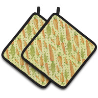 "Caroline's Treasures Watercolor Carrots Decorated Pot Holder, 7.5"" x 7.5"", Multicolor"