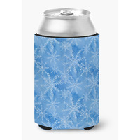 "Caroline's Treasures Watercolor Dark Blue Winter Snowflakes Decorative Can Hugger, Multicolor"