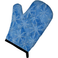 "Caroline's Treasures Watercolor Dark Blue Winter Snowflakes Decorated Oven Mitt, 12"" x 8.5"", Multicolor"