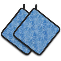 "Caroline's Treasures Watercolor Dark Blue Winter Snowflakes Decorated Pot Holder, 7.5"" x 7.5"", Multicolor"