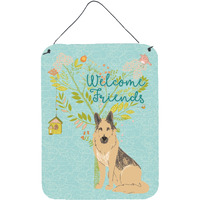 "Caroline's Treasures Welcome Friends German Shepherd Metal Print, 16h x 12w, Multicolor"