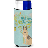 "Caroline's Treasures Welcome Friends German Shepherd Decorative Can Hugger, Multicolor"