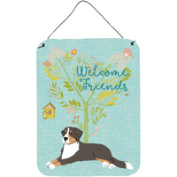"Caroline's Treasures Welcome Friends Bernese Mountain Dog Metal Print, 16h x 12w, Multicolor"
