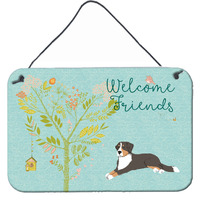 "Caroline's Treasures Welcome Friends Bernese Mountain Dog Metal Print, 8hx12w, Multicolor"