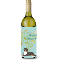 "Caroline's Treasures Welcome Friends Bernese Mountain Dog Decorative Bottle Hugger, 750 ml, Multicolor"