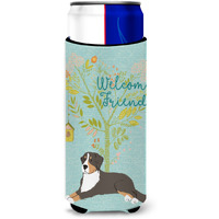 "Caroline's Treasures Welcome Friends Bernese Mountain Dog Decorative Can Hugger, Multicolor"