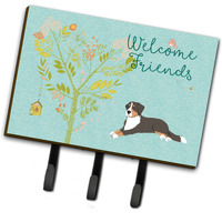 "Caroline's Treasures Welcome Friends Bernese Mountain Dog Wall Hook, Triple, Multicolor"