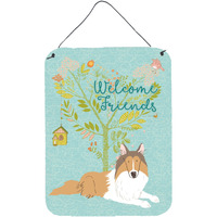 "Caroline's Treasures Welcome Friends Collie Metal Print, 16h x 12w, Multicolor"