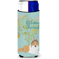"Caroline's Treasures Welcome Friends Collie Decorative Can Hugger, Multicolor"