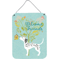 "Caroline's Treasures Welcome Friends Dalmatian Metal Print, 16h x 12w, Multicolor"