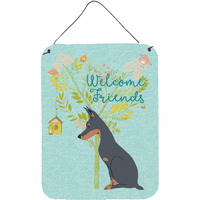 "Caroline's Treasures Welcome Friends Doberman Pinscher Metal Print, 16h x 12w, Multicolor"