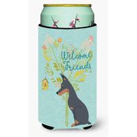 "Caroline's Treasures Welcome Friends Doberman Pinscher Decorative Can Hugger, Tall Boy, Multicolor"