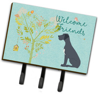 "Caroline's Treasures Welcome Friends Black Dane Wall Hook, Triple, Multicolor"