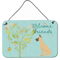"Caroline's Treasures Friends Ears Welcome Fawn Dane Cropped Metal Print, 8hx12w, Multicolor"