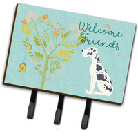 "Caroline's Treasures Welcome Friends Harlequin Dane Wall Hook, Triple"