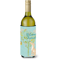 "Caroline's Treasures Welcome Friends Brindle Greyhound Decorative Bottle Hugger, 750 ml, Multicolor"
