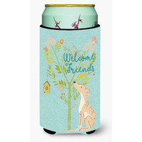 "Caroline's Treasures Welcome Friends Brindle Greyhound Decorative Can Hugger, Tall Boy, Multicolor"