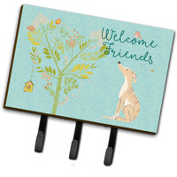 "Caroline's Treasures Welcome Friends Brindle Greyhound Wall Hook, Triple, Multicolor"