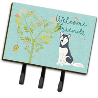 "Caroline's Treasures Welcome Friends Siberian Husky Wall Hook, Triple"