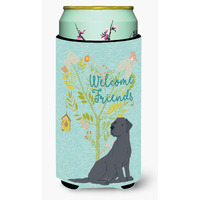 "Caroline's Treasures Welcome Friends Black Labrador Retriever Decorative Can Hugger, Tall Boy, Multicolor"