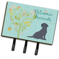 "Caroline's Treasures Welcome Friends Black Labrador Retriever Wall Hook, Triple, Multicolor"
